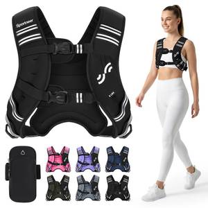 lot 15136 image: Sportneer Weighted Vest for Women Men 8lb Comfortable Weight Vest with Storage Pocket Reflective Stripe Rucking Vest for Walking Running Strength Training Fitness Weight Loss Weightlifting Black