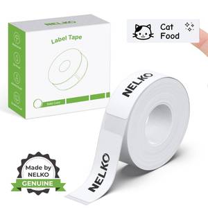 lot 16358 image: Nelko Genuine P21 Label Maker Tape, 14x40mm (0.55x1.57), Standard Laminated Thermal Label Tape Replacement, for Home Office, 180 LabelsRoll, White