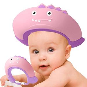 lot 16359 image: Thcbme Baby Shower Cap Shield, Shower Cap for Kids, Visor Hat for Eye and Ear Protection for 0-9 Years Old Children,Cute Dinosaur shape Makes the Baby Bath More Fun�� (Pink)