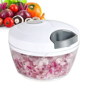 lot 16361 image: Ourokhome Manual Food Processor Vegetable Chopper, Portable Hand Pull String Garlic Mincer Onion Cutter for Veggies, Ginger, Fruits, Nuts, Herbs, etc., 500ml, White