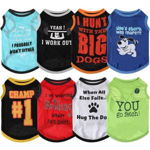 lot 16371 image: Saintrygo 8 Pieces Dog Shirts Pet Printed Clothes with Funny Letters Summer Pet T Shirts Cool Puppy Breathable Dog Outfit Soft Sweatshirt Cats(Cute Pattern,Large)