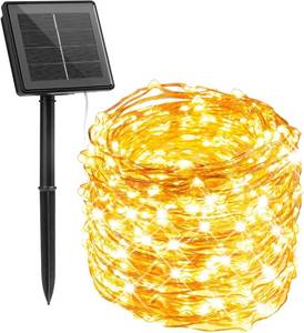lot 16374 image: Minetom Solar Fairy Lights,33Ft 100 LED Solar String Lights Outdoor, IP65 Waterproof Patio Lights with 8 Modes for Tree Patio Christmas Party Wedding Decor (Warm White)