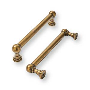 lot 16387 image: khtumeware 2 Pack Antique Brass Cabinet Pulls 4 Inch(101.6mm) Hole Centers Vintage Brass Kitchen Cabinet Handles Cabinet Hardware for Cabinets Cupboard Handles Drawer Pulls