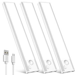 lot 16395 image: VOZUJI Under Cabinet Rechargeable Lighting Motion Sensor Dimmable Lights Indoor - Battery Operated Lights - Wireless Activated Closet Light Magnetic Led Light for Kitchen Home Bathroom Counter Shelf