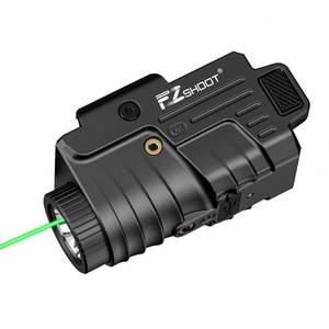 lot 16402 image: EZshoot 800 Lumens Pistol Light Laser Combo Rechargeable, Pistol Flashlight with Slidable Rail Compatible with Glock and Picatinny Rail, Gun Light with Green Laser Beam