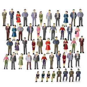 lot 16414 image: P50 Model Trains Architectural 150 O Scale Painted Figures O Gauge Sitting and Standing People for Miniature Scenes New (50PCS)