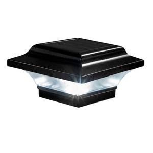 lot 16432 image: Classy Caps Imperial Solar Post Cap - Black SLO82B �� Fits 2x2, 2.25x2.25, and 2.5x2.5 Post Sizes, High-Performance Solar LED, Durable Cast Aluminum Construction, Warm & Cool Light Modes
