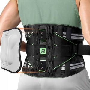 lot 16439 image: Rakiie Lumbar Back Brace with Removable 3D Pad, Adjustable Lower Back Pain Relief Support for Men and Women, Comfortable Back Support Belt Ideal for Lower Back Pain, Sciatica, Green Size XL