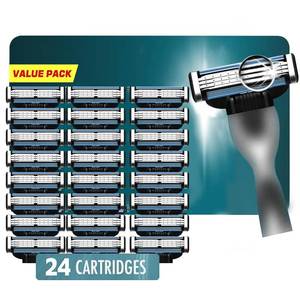 lot 16440 image: Mach 3 Razor Blade Refills for Men - 24PCS Compatible With Mach3 Razors, Triple-layer Manual Compatible with Mach 3 Razor Blades Refills Pack, Precision Shaving Blades With Dual Lubrication