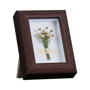 lot 16448 image: 2x3 Mini Shadow Box Frame �� Real Glass Small Shadow Box Display I Deep Display Case for Coins, Pins, Photo, Dried Flowers, Baby Keepsakes �� Small Shadowbox for Wall or Tabletop (Walnut Color)