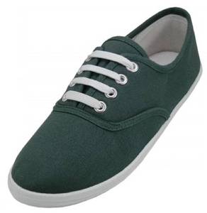 lot 16463 image: Shoes 18 Womens Canvas Shoes Lace up Sneakers 18 Colors Available 324 Hunter Green 9