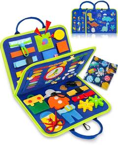 lot 16474 image: Exorany Busy Board Montessori Toys for Toddler Boys & Girls Birthday Gifts, Sensory Toys for Toddlers, Educational Travel Preschool Toddler Activities Learning Fine Motor Skills