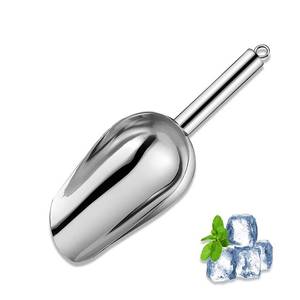 lot 16475 image: Metal Ice Scoop 6 Oz��Kitchen Ice Scooper for Ice Maker, Small Food Scoops for Bar Party Wedding Pet Dog Food, Stainless Steel Silver