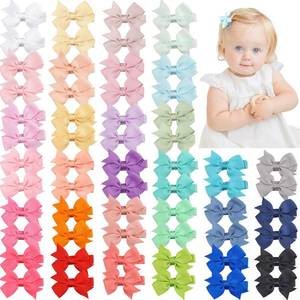 lot 18266 image: C�LLOT Hair Clips for Baby Girls - 60 Tiny 2 Fully Covered Bows Barrettes for Infants and Toddlers