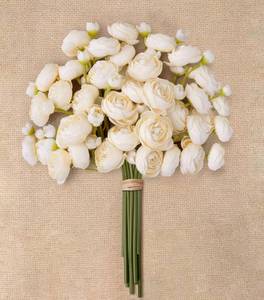lot 18273 image: FancyPlus Ranunculus Artificial Flowers 18 Pcs, Faux Silk Mini Peonies Bulk Flowers for Vase, Fake Wedding Filler Flowers for DIY Bouquets, Centerpieces Arrangements Bridal Shower Decor,Cream