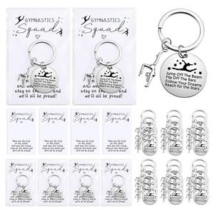lot 18295 image: Unittype 24 Sets Gymnastics Keychain Bulk Metal Gym Keychains Sport Favors Gifts Team Stuff for Coach Player Fans Athletics(Novel Style)