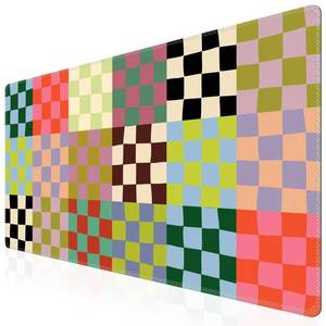 lot 18307 image: iCasso Checkered Desk Mat, Cute XXL Large Mouse Pad for Desk Cover, Anti-Slip Big Mousepad with Stitched Edges, Keyboard Mat for Computer Desktop Protector (Retro Checkered)