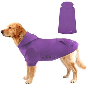 lot 18324 image: Kickred Basic Dog Hoodie Sweatshirts, Pet Clothes Hoodies Sweater with Hat and Leash Hole, Soft Cotton Outfit Coat for Large Medium Small Dogs, Purple (XX-Large)