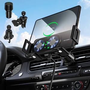 lot 18337 image: JDHDL Wireless Car Charger Mount, 15W Dual Coil One-Touch Rotatable Car Phone Holder Wireless Charger for Samsung Galaxy Z Fold 765432, Z Flip, S25S24S23S22, iPhone, Car Charger Included