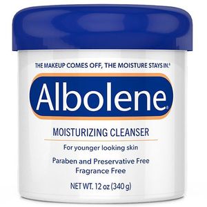 lot 18344 image: Albolene Face Moisturizer  Facial Cleanser  Makeup Remover and Cleansing Balm  All Skin Types  12 oz
