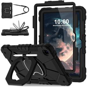 lot 18348 image: WESOROL Case for Galaxy Tab A11 PlusA9 Plus 11 Inch,Shockproof Cover for Samsung Tablet A11A9 Case with Screen Protector 360 Rotating Stand Pencil Holder Shoulder Strap,Black