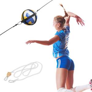 lot 18352 image: Volleyball Training Equipment Aid System - Adjustable High Elasticity Volleyball Spike Trainer, Solo Spiking Hitting Serving Like a Pro Volleyball Practice Equipment Gift for Beginners & Experts