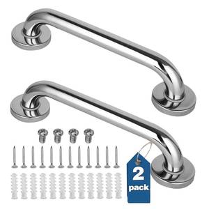 lot 18353 image: 2 Pack Shower Grab Bar, Stainless Steel Bathroom Grab Bar, Shower Handle Bath Handle, Safety Bars for Shower Chair Bench, Grab Bars Senior, Elderly, Handicap(12 Inch)