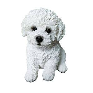 lot 18354 image: PTAHAN Bichon Frise & Maltese Dog Statue Outdoor - Resin Garden Decor for Pet Lovers, 5.9x4.3x6.3 Inch Weatherproof Figurines, Yard Ornament & Gift for Dog Owners