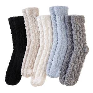 lot 18392 image: DoSmart Fuzzy Socks For Women Slipper Warm Fluffy Soft Winter Cozy Plush Cabin Sleep Christmas Home Socks(WhiteGreyBlackKhaki)