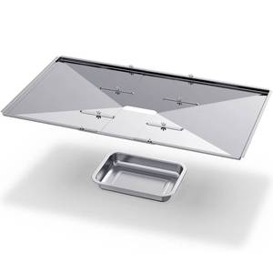 lot 19640 image: Geesta Grill Grease Tray Set, Stainless Steel Grill Replacement Parts, 24 - 27 Adjustable Grill Drip Pans Fit for Gas Grill from Dyna Glo, Nexgrill, Backyard Grill, Expert, BHG, Kenmore and More