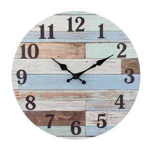 lot 19643 image: Stonebriar Vintage Coastal Worn Blue 14 Inch Round Battery Operated Wall Clock