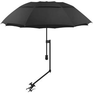 lot 19646 image: UPF 50 Beach Umbrella with Adjustable Universal Clamp