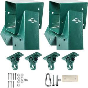 lot 19649 image: ABUSA Heavy Duty Swing Sets Brackets Including 2 Green A-Frame Swing Set Brackets and 4 Swing Hangers for Playground Equipment Mounting Parts Hardware Included (Light Green)