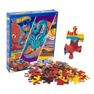lot 19660 image: Hot Wheels 3 Pack Kids Puzzles (1X24PC, 1X 48PC, 1X100PC)