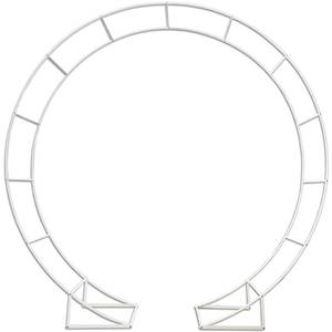 lot 19682 image: Metal Arch for Ceremony,6.5 Feet Double Round Backdrop Stand,Circle Balloon Arch Stand with Base for Wedding Birthday Party Baby Shower Decoration,Indoor and Outdoor,White