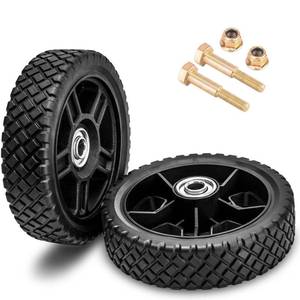 lot 19699 image: ASDFGHT Lawn Mower Wheels 6 Inch (2-pack) Fits Most Standard push Lawn Mowers, Inner and outer bearing structure - Includes Bolts, Nuts. (Also available in 7 in, 8 in, 10 in, 12 in and 14 in wheels)