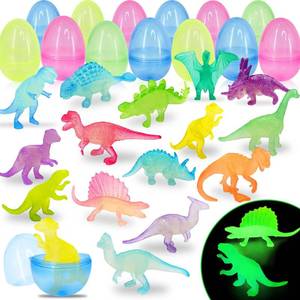 lot 19700 image: 36 Pack Easter Eggs Filled with Glow in The Dark Dinosaur Toys, Easter Basket Stuffers for Toddlers Kids Boys Girls Glow Colorful Easter Eggs Dinosaur ��Easter Egg Fillers Hunt Gifts Party Favors Prize