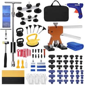 lot 19714 image: 139pcs Dent Puller Kit, Paintless Dent Removal Kit for Dent Repair, Car Dent Repair Kit with Golden Lifter, Bridge Puller, Slide Hammer T-Bar, Car Dent Puller for Car Refrigerator Door Ding Repair