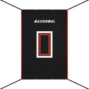 lot 19718 image: BaseGoal 4x6 Vinyl Backstop,Baseball Backstop,Batting Cage Backdrop with Strike Zone and Catcher Image for Baseball,Softball and Net Saver