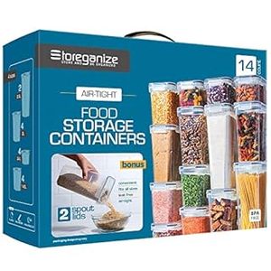 lot 19725 image: Storeganize 14pc Airtight Food Storage Containers With Lids, Great Pantry Storage Container Set WITH INGENIOUSLY DESIGNED LIDS For Rice, Kitchen Storage Containers For Pantry Organization and Storage (B0B7QTZCD1)