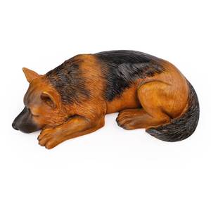 lot 19749 image: VIPbuy Dog Urn for Ashes - Pet Memorial Cremation Urn, Wooden Carving Style Resin Handcrafted German Shepherd Figurine, Pet Loss Sympathy Gift Home Decor