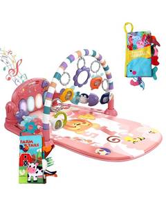 lot 19755 image: dearlomum 4-in-1 Interactive Activity Mat,Baby Play Mat with 6 Learning Toys, Motor Skill Development,Ball Pit with 18 Ocean Balls