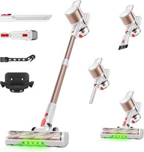 lot 19757 image: Honki Cordless Vacuum Cleaner, 500W40Kpa Vacuum Cleaners for Home, Stick Vacuum Cordless with LED Display, Anti-Tangle & Wall Mount(Gold)