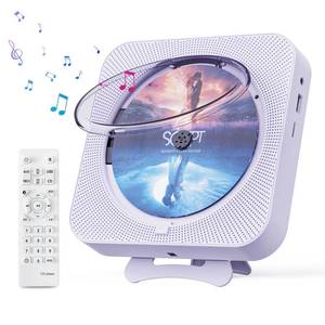 lot 20380 image: MICOCIOUS Portable CD Player with Bluetooth Desktop CD Player for Home CD Music Players with Remote Control,Timer,Built-in Dual Speakers with LED Display Home Audio Boombox FM Radio (Purple)