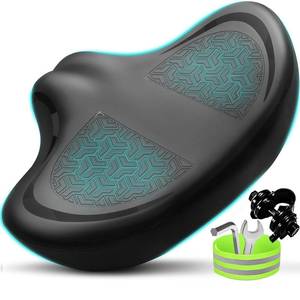 lot 20386 image: New Noseless Bike Seat Cushion for Men & Women - Extra Padding & Comfort Wide Bicycle Seat, Comfortable Saddle for Peloton Bikes, Electric Bikes, Cruiser Bikes, Exercise Bikes