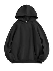 lot 20402 image: ANRABESS Women Hoodies Oversized Fleece Long Sleeve Comfy Casual Basic Pullover Sweatshirts 2025 Fall Outfits Y2K Clothes Black Small (Used)
