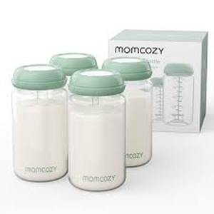 lot 4351 image: Momcozy Breast Milk Storage Bottle Set 4-Pack 325ml