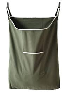 lot 18372 image: GORISEN Laundry Collector, Laundry Hamper, Door Hanging Laundry bag with hooks (Army green, 65Liters)