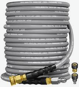 lot 19733 image: High Pressure Washer Hose 4800 PSI with Quick Connect Fittings