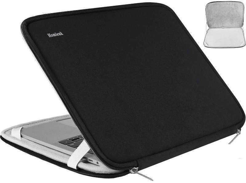 lot 32179 image: Hsmienk Laptop Sleeve Case 17 Inch, Durable Shockproof Protective Computer Cover Flip Case Briefcase Carrying Bag Compatible with 17-17.3 Inch Laptop, Computer, Notebook, Black - Retail $23